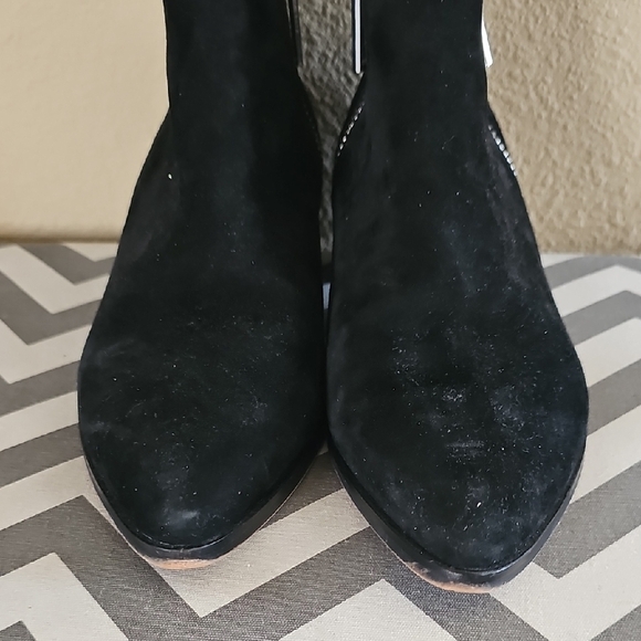 Dolce Vita Marra Double Zip Onyx Black Suede Witchy Ankle Bootie Size 8 - Picture 2 of 12